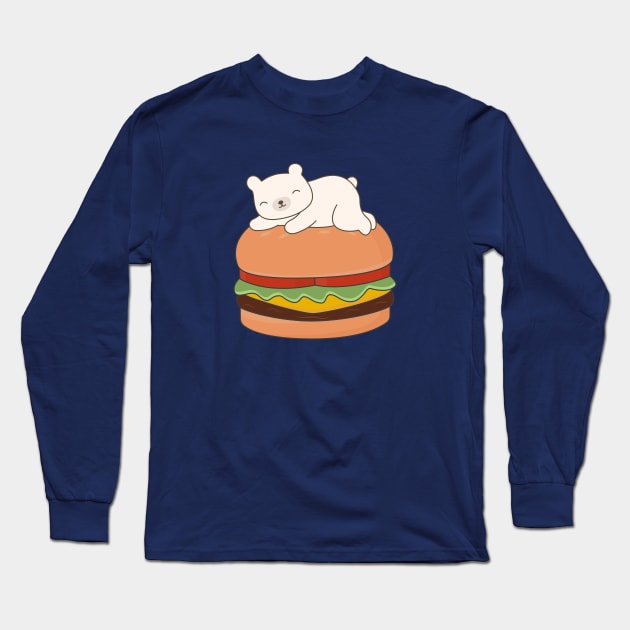 Kawaii Polar Bear Burger T-Shirt Long Sleeve T-Shirt by happinessinatee